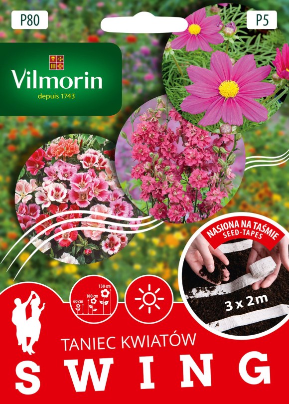 Zmes kvetov na vysevných pásikoch